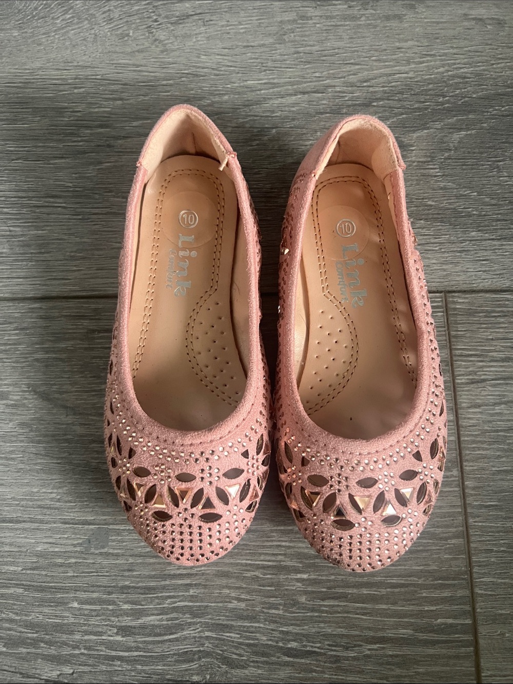 Link kids Blush Pink Cut Ballet Flats